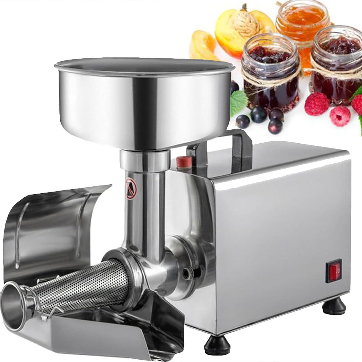 DPQYJPP presse-agrumes, 450 W, 220 V, Argenté, Presse-tomates, Machine à Confiture en Acier Inoxydable, passoire à Confiture