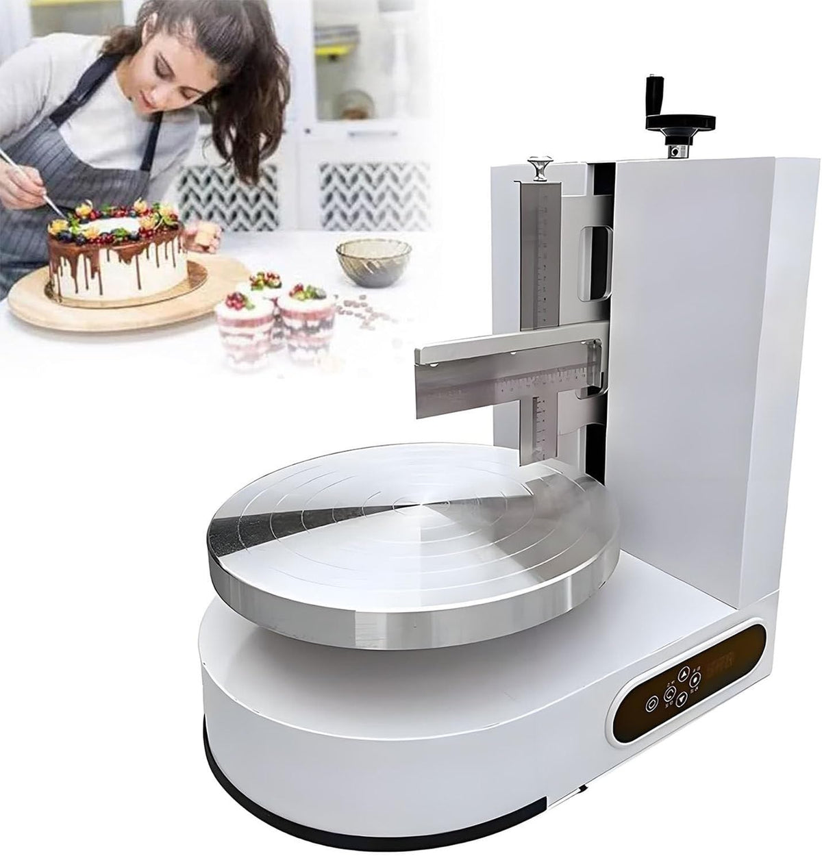 SHUMIAO Machines à gâteaux, 30 Cm, Noir, Machine électrique à étaler La Crème à Gâteaux, Machine à étaler La Crème à Gâteaux De 10 à