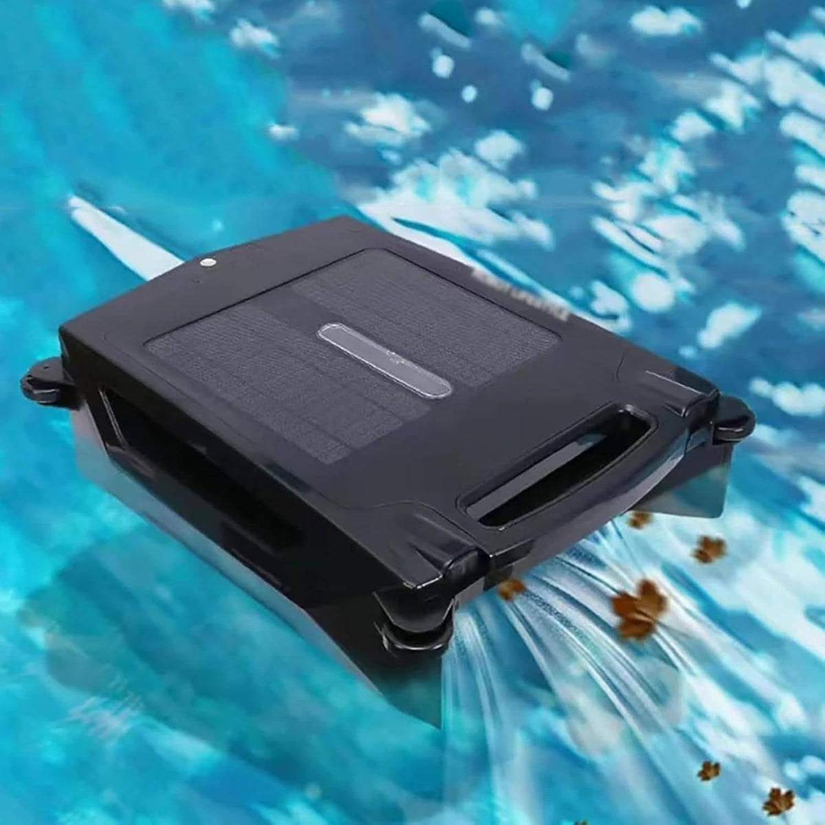 Robot Systèmes de nettoyage automatique, Noir, nettoyeur de piscine sans fil à énergie solaire, rechargeable avec deux modes de nettoyage