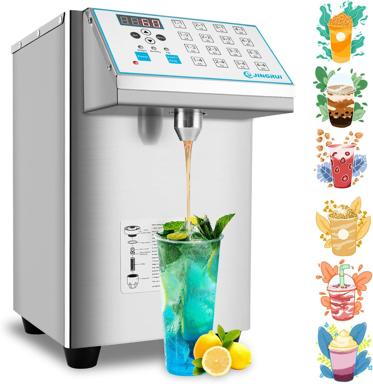 YJINGRUI Distributeurs de sirop et de miel, 8.5 L, 220 V, Argenté