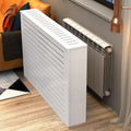 Cache armoire, Gris, radiateur, chauffante avec étagère de Rangement supérieure, étagère d' chauffante à Lattes Verticales