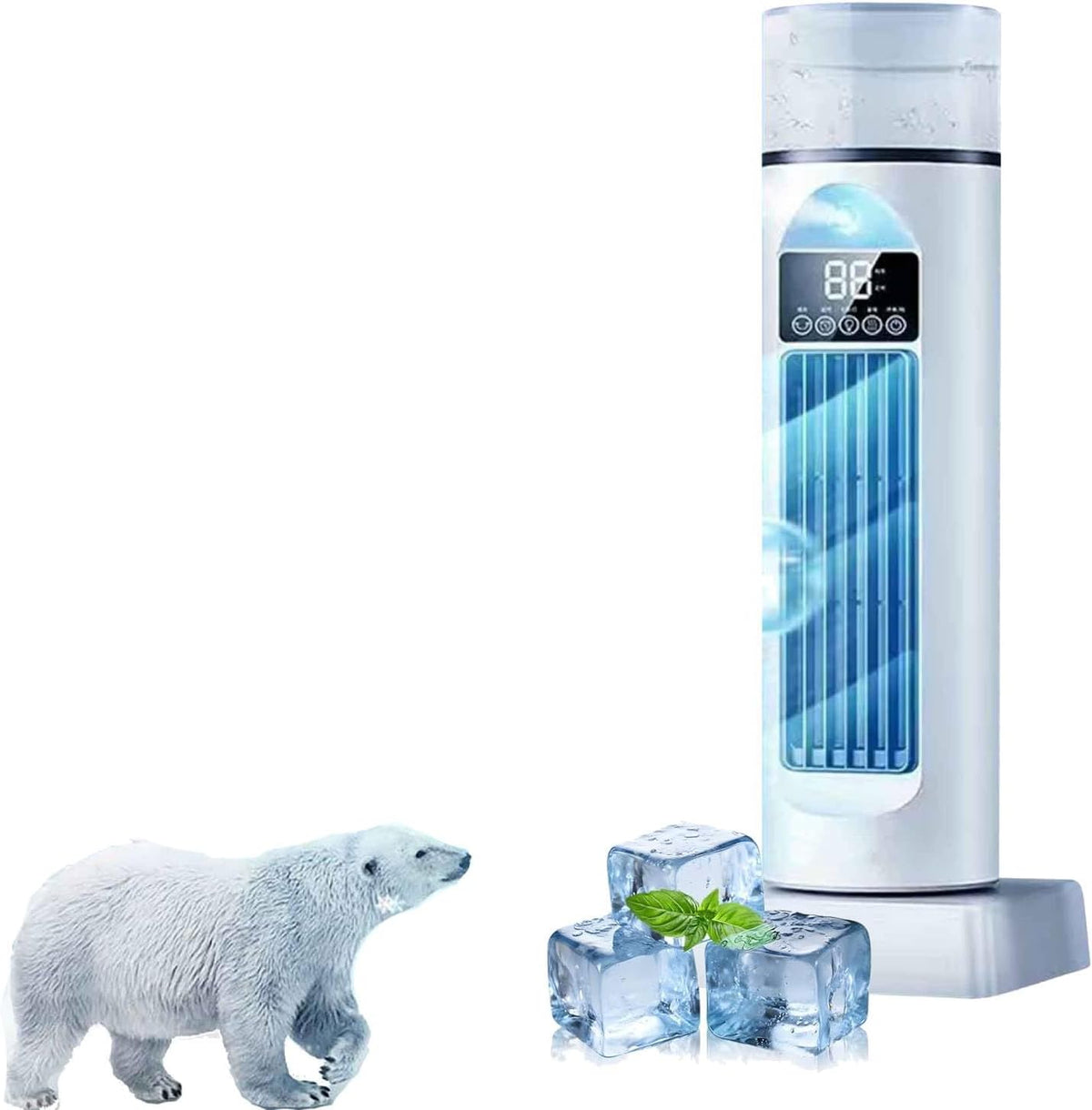 Ventilateur fontaine à eau, 100 ml, Blanc, de refroidissement portable pour climatiseur, refroidisseur, conditionneur à six vitesses
