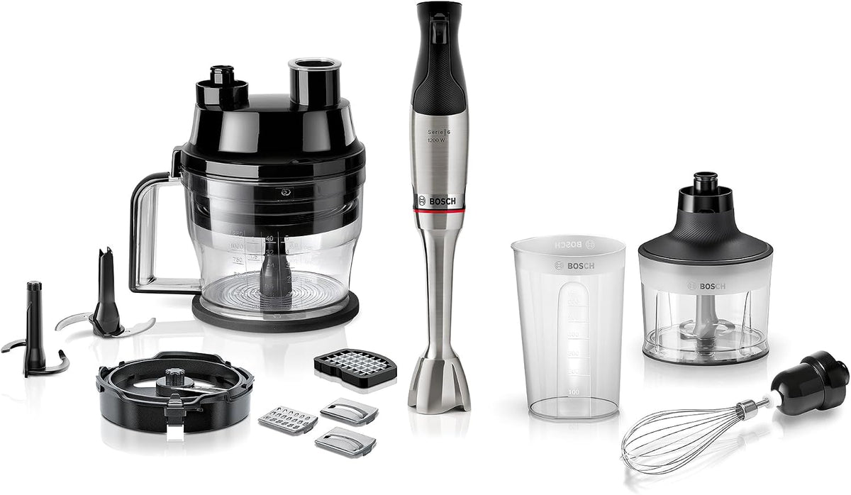 Bosch blender, 1200 W, Noir, Haushalt ErgoMaster Serie 6 Mixeur plongeant avec verre doseur, multifonction