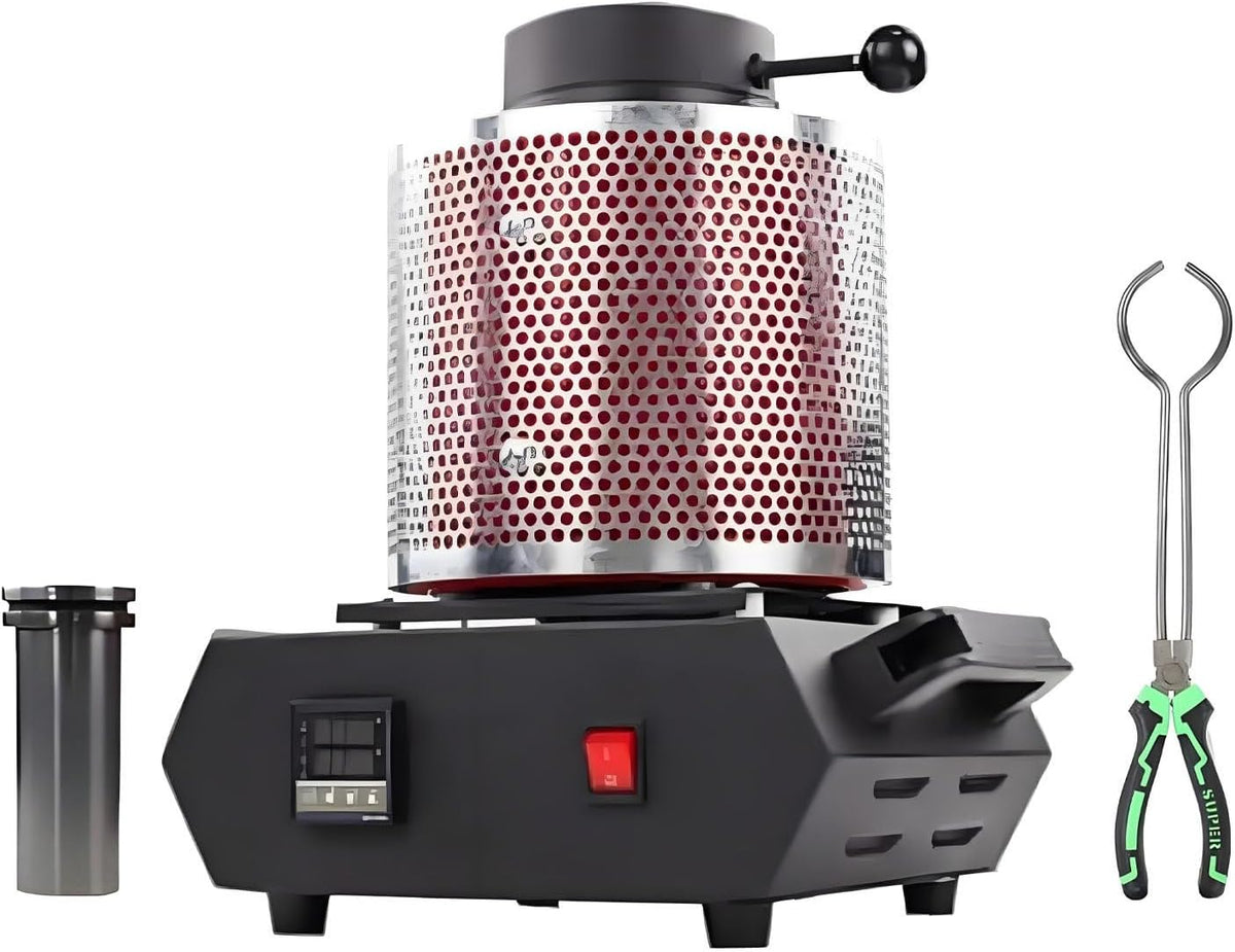 AiODiO Gravure, 1750 W, 220 V, 2 kg, Noir/Argenté, Four numérique fonte métaux creuset graphite bijouterie