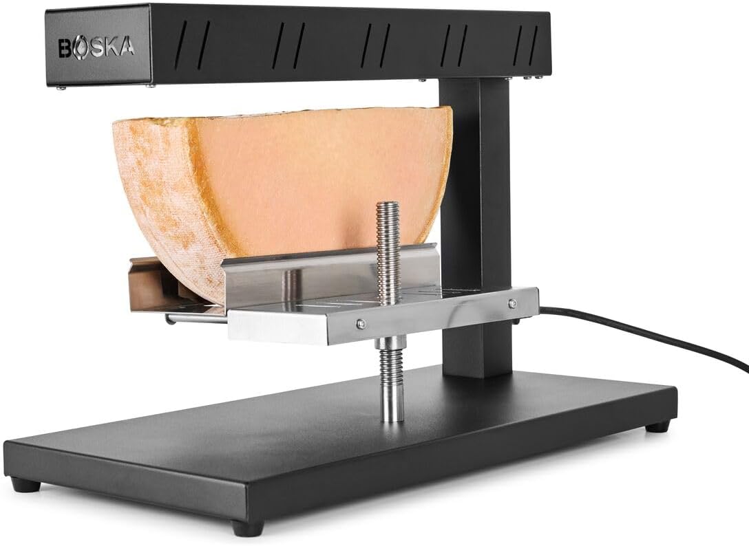 BOSKA Raclettes, 2 m, Noir, Raclette Demi, Appareil à raclette électrique pour demi-meules, Système professionnel avec mécanisme rotatif