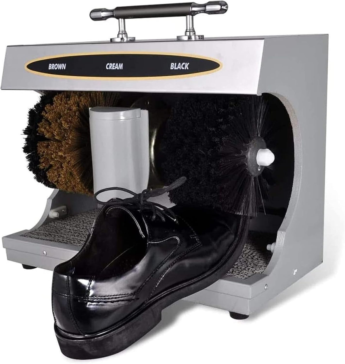 Adtzpc Brosses à chaussures, 26,5*20*37CM, Noir, Cireuse De Chaussures Commerciale, Polissage Rapide Et À Faible Bruit