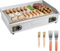 VEVOR table de cuisson, 72,5x40 cm, 4400 W, Argenté, Plancha Électrique, Plaque à Snacker, Barbecue Restaurant Snack-Bar
