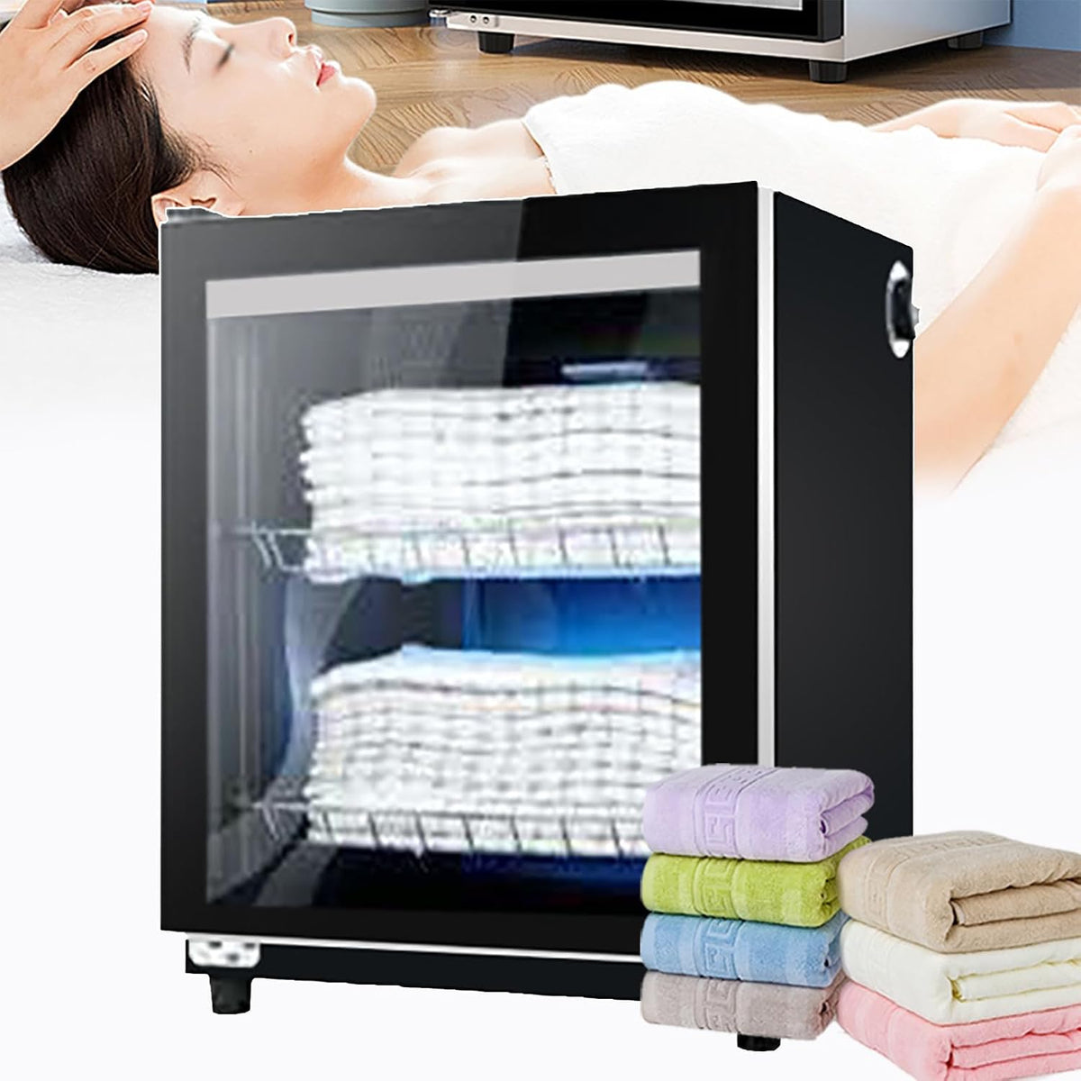 PLABNK armoire, 400 W, 78 L, 78 L, Gris, Stérilisation Serviettes, Contenir 60 Serviettes, Contrôle Température/ 0