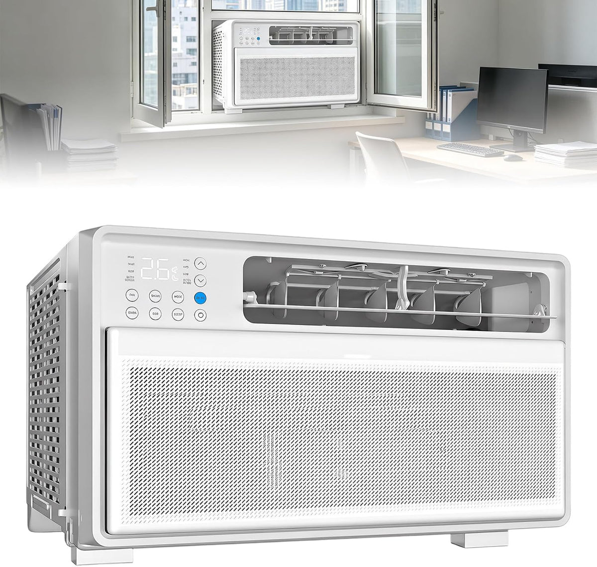 Climatiseurs portables Wangyingxu, 52 × 49 × 34 cm, 240 V / 50 Hz, env. 50 dB, 9000 BTU, 19 m, Blanc, Climatiseur de Fenêtre Inverter