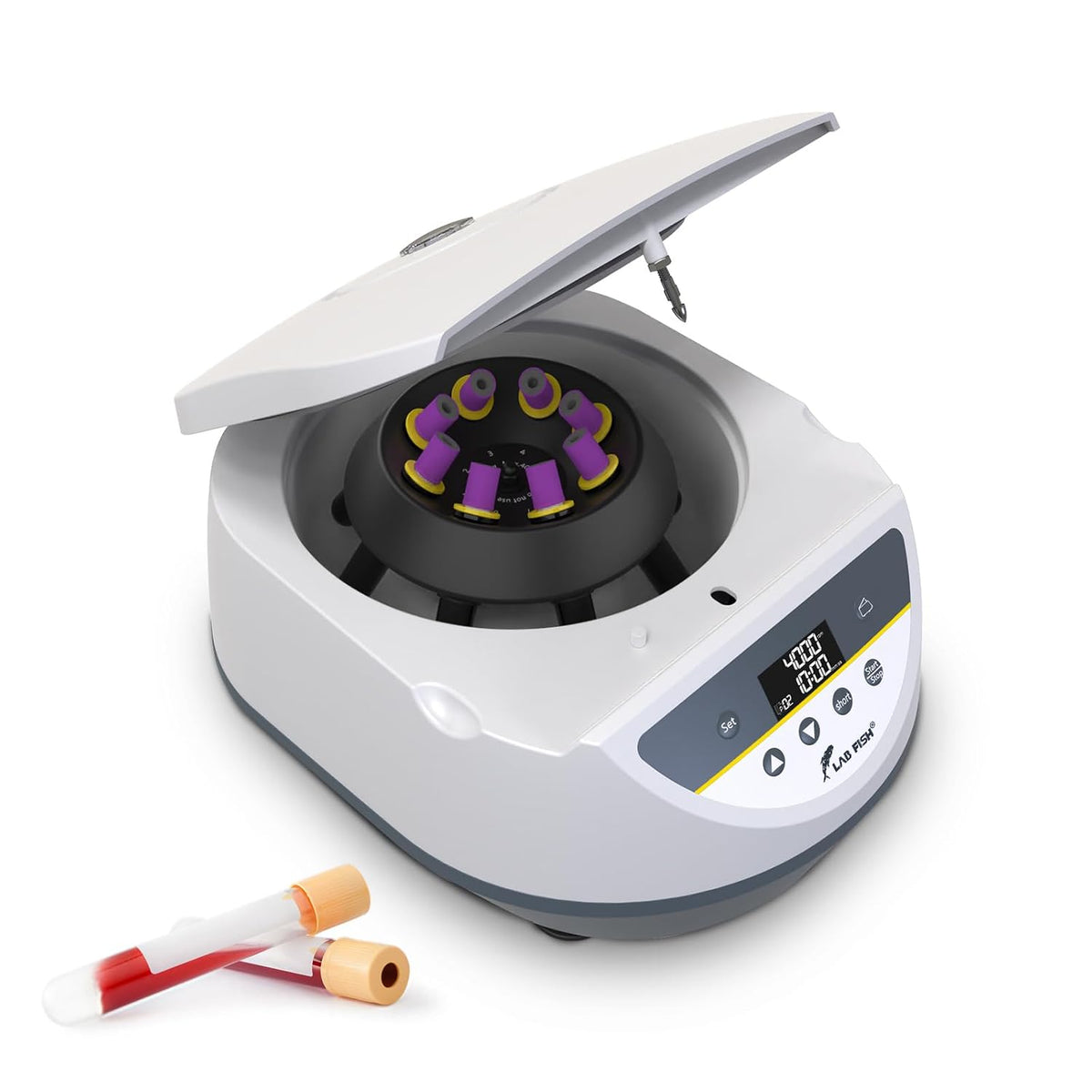 LAB FISH centrifugeuse, 2 ml, 5 ml, 10 ml, 15 ml, 5000 tr/min, Noir, de Paillasse pour Tubes 1, 500- Faible Vitesse