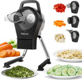 TERUISI Mini-robots et hachoirs, 200 W, 5 mm, 6000 tr/min, Noir, Hachoir à Légumes Électrique, Coupe-Légumes Professionnel
