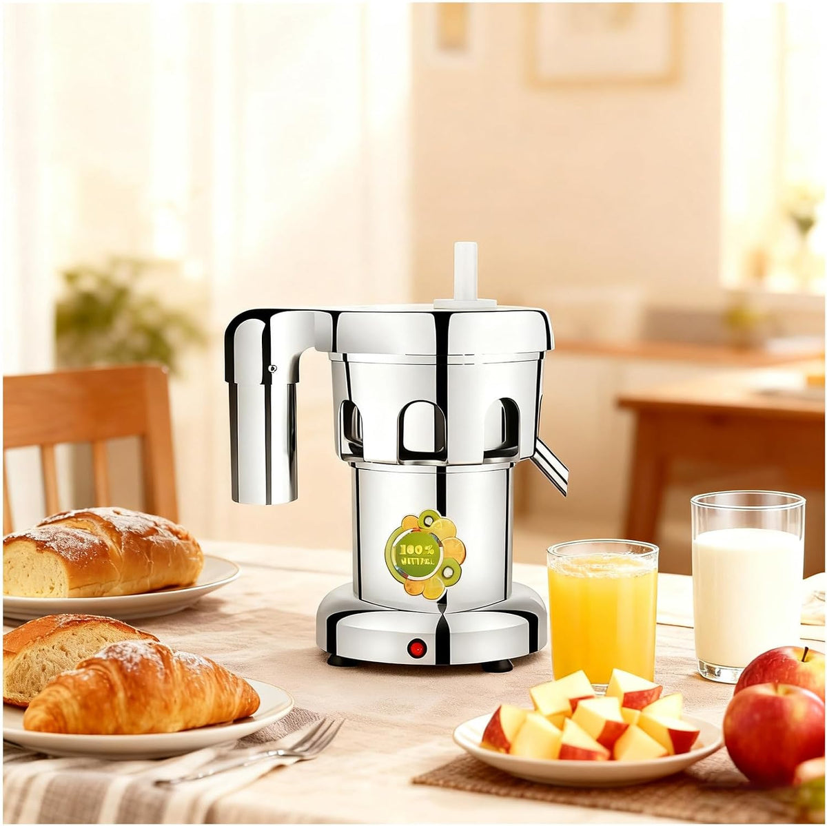 WEICNE centrifugeuse, 350 W/550 W/750 W, 550 W, Acier inoxydable, Argent, Extracteur De Jus Professionnel, Presse-Agrumes Électrique