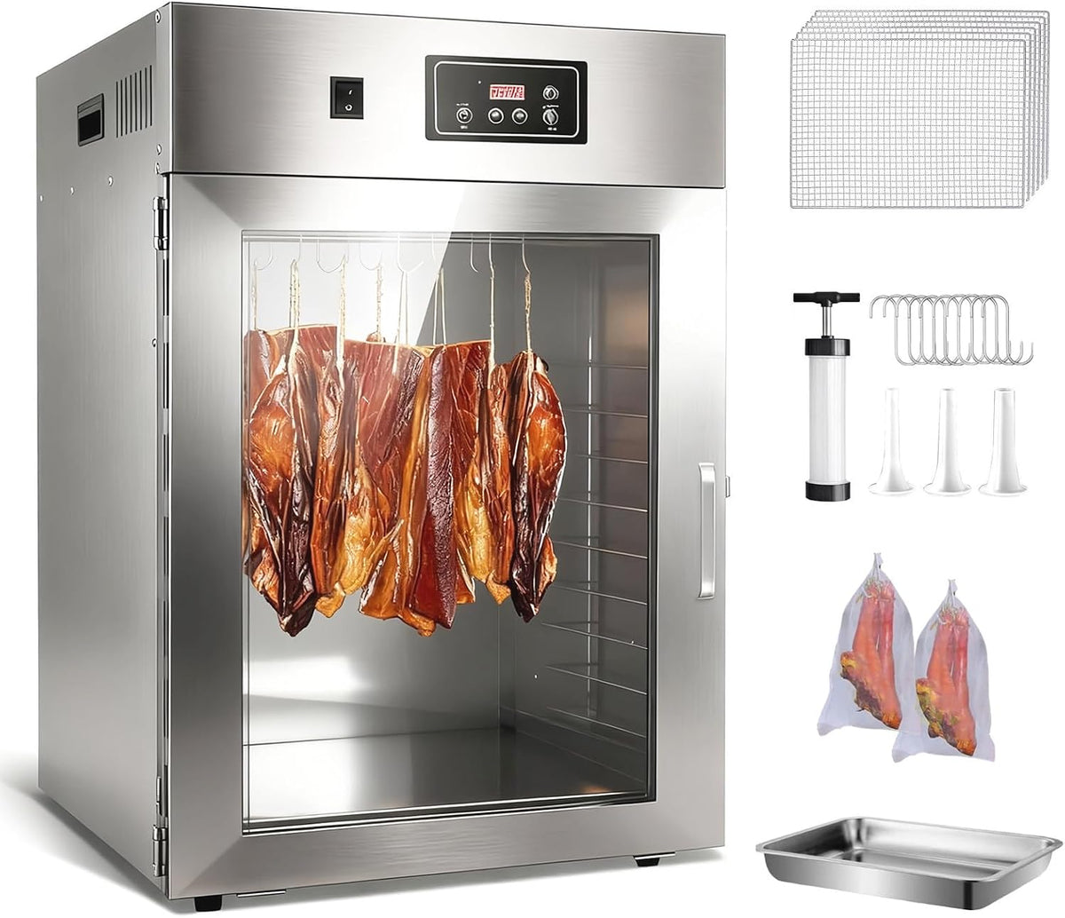Fablestoryem déshydrateur alimentaire, 800 W, Gris, Séchoir Alimentaire Domestique, Séchoir à Viande Rotatif à 360°