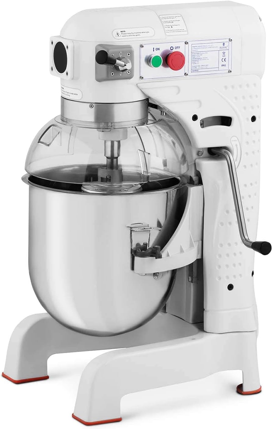 Royal Catering Batteurs sur socle, 230 V, 30 Litres, 100 W, 30 l, 7.5 kg, Noir, RCPM-30WP Pétrin Professionnel De Boulangerie ? Pizza Spirale (1