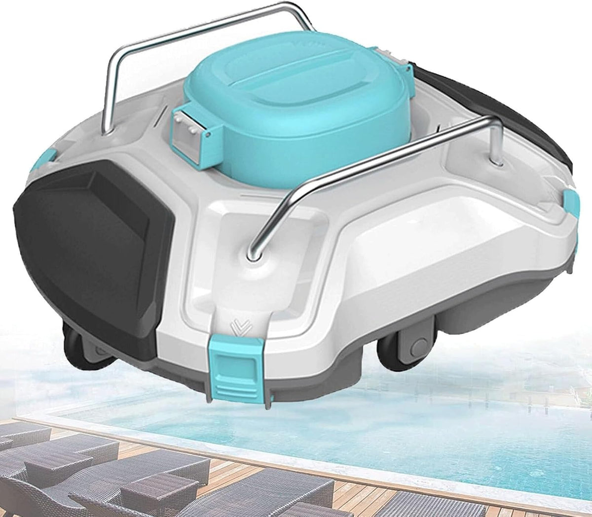 Robot Produits nettoyants, Noir, nettoyeur de piscine sans fil, Aspirateur de piscine automatique pour piscine hors sol
