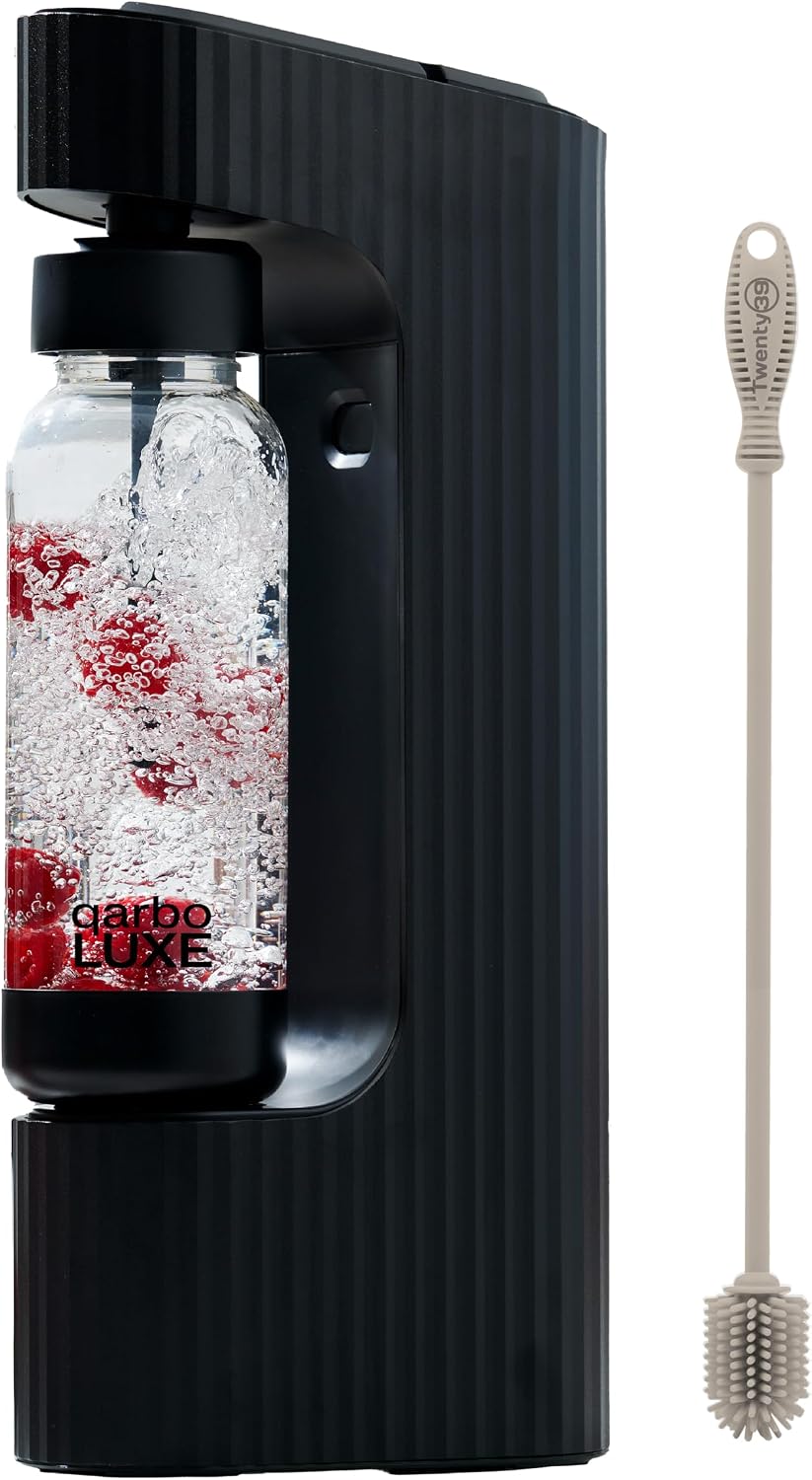 TWENTY39 Machines à eau pétillante et sodas, Noir, Seltzer & Carbonated Beverage Dispenser, Water Carbonation Fizz Maker (Vesuvius Black)