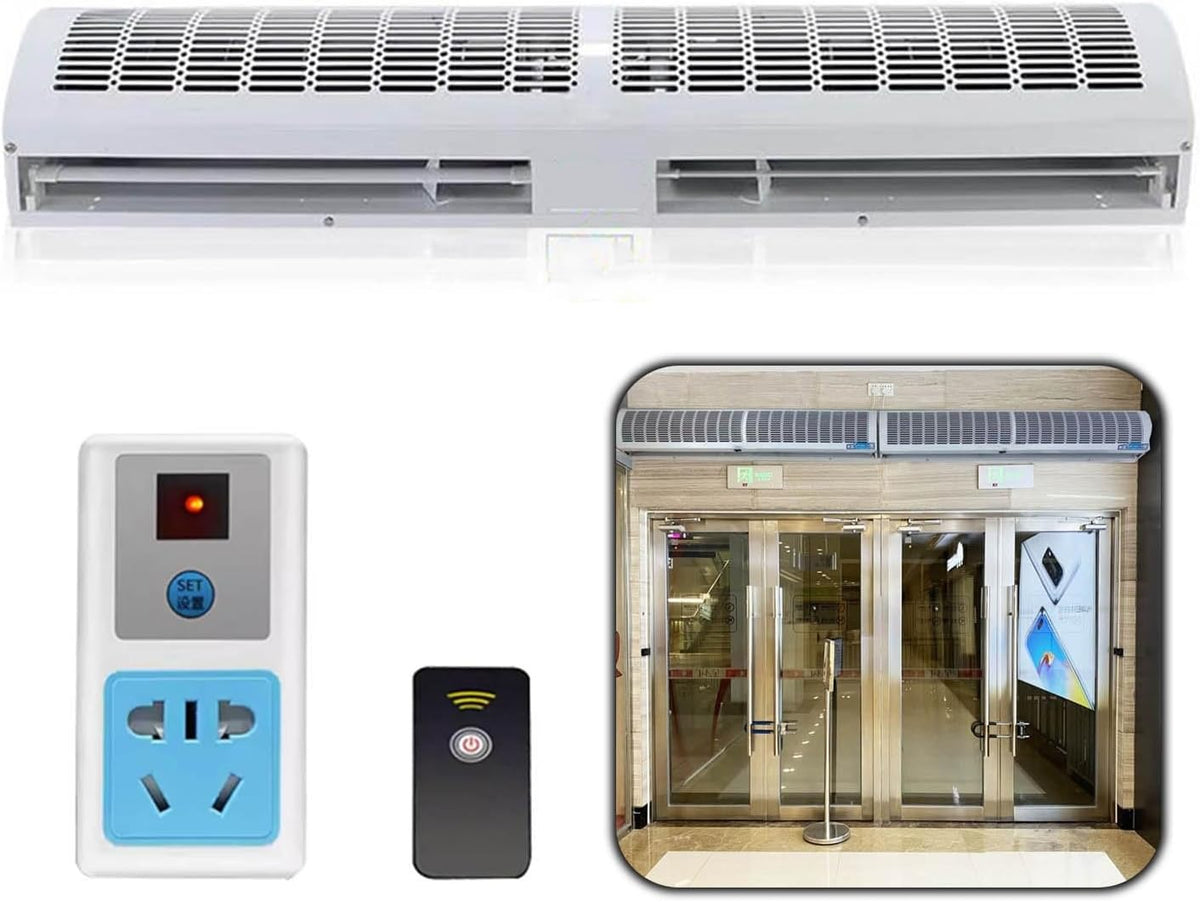 CUPLES Climatiseurs muraux, 60 cm, 90 cm, 100 cm, 120 cm, 150 cm, 130~200w, 220-240 V 50Hz, ≤52 dB, 0.6M, Noir, Machine De Rideau De Porte Murale