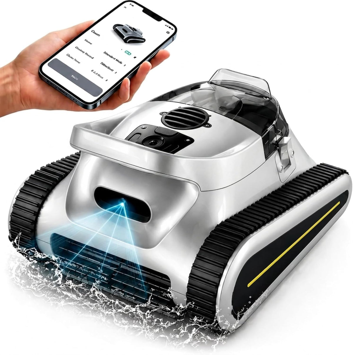 CKSlalala Systèmes de nettoyage automatique, Noir, Robot Piscine, Robot Piscine Fond et Parois 180 Min, Navigation intelligente