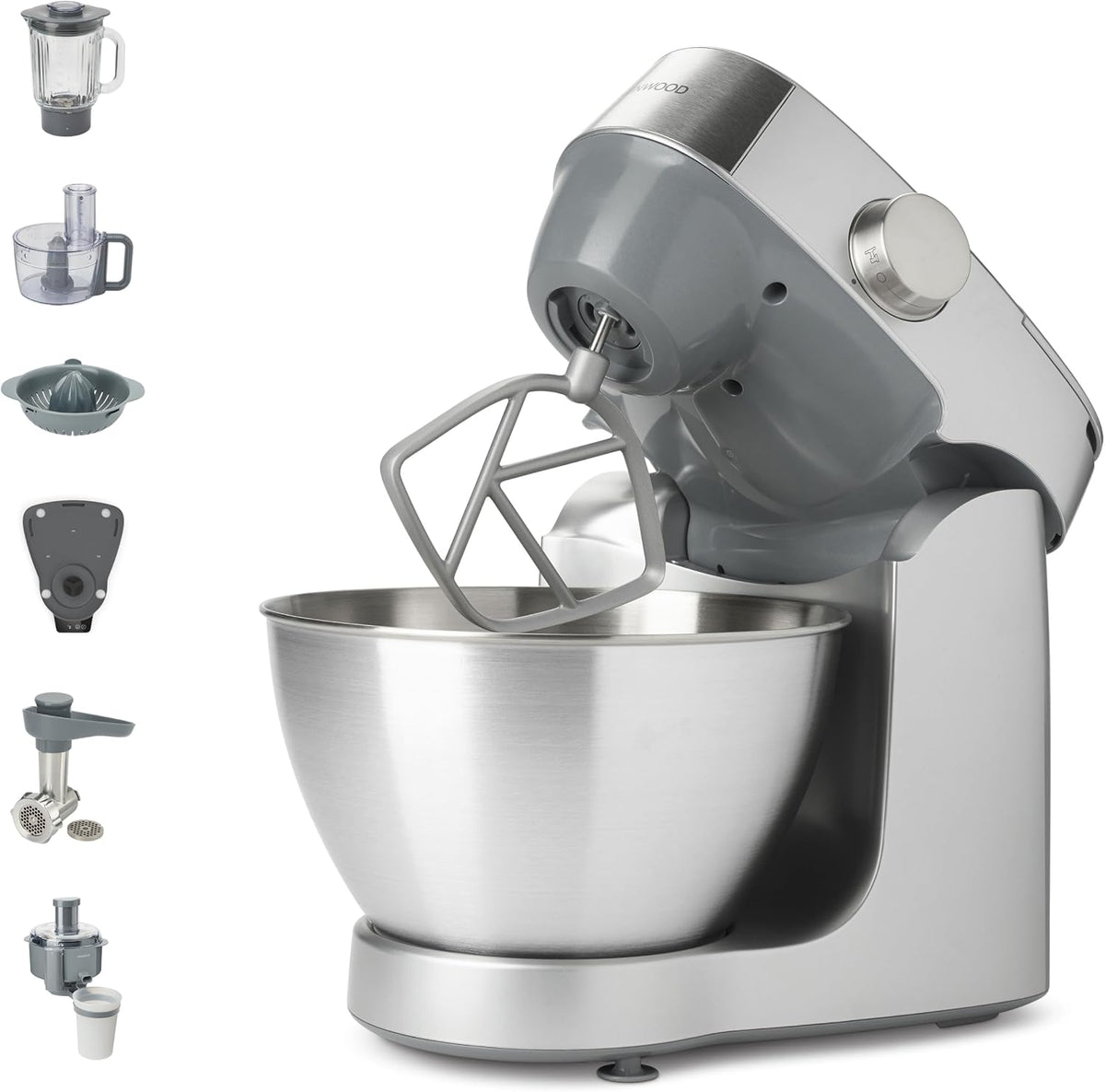 Kenwood robot de cuisine, 4,3 L, 1000 W, Argenté, Prospero+ KHC29A.R0SI, Bol en Acier Inoxydable, 10 Accessoires