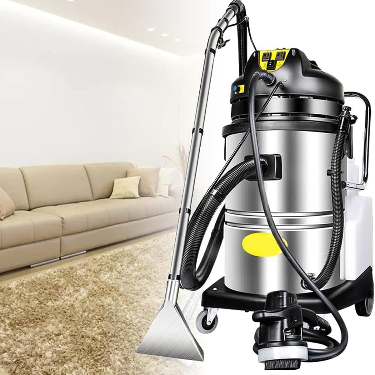 canapé ZYLDDS, 220 V-240 V, 30 L, Noir, Nettoyeur de Tapis Professionnel, aspirateur Multifonction pour Le Nettoyage de sols