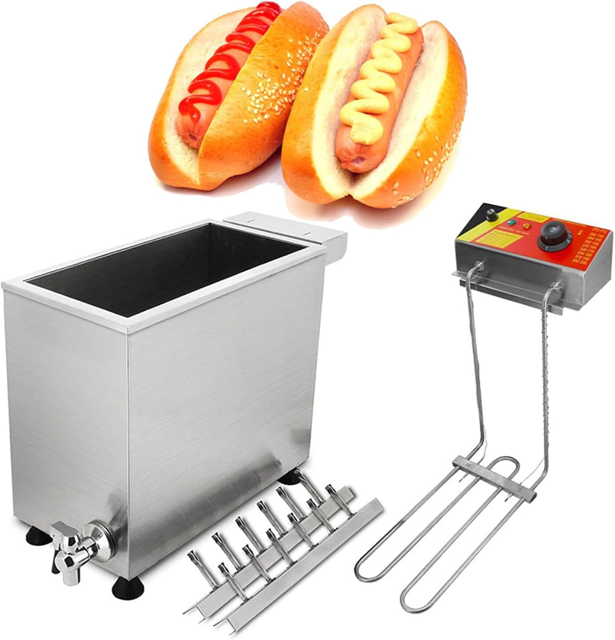 RayGenius Friteuses à air, 25.2x63x54.5 25.2x63x54.5 cm, Acier Inoxydable, Noir, Friteuse éLectrique Industrielle