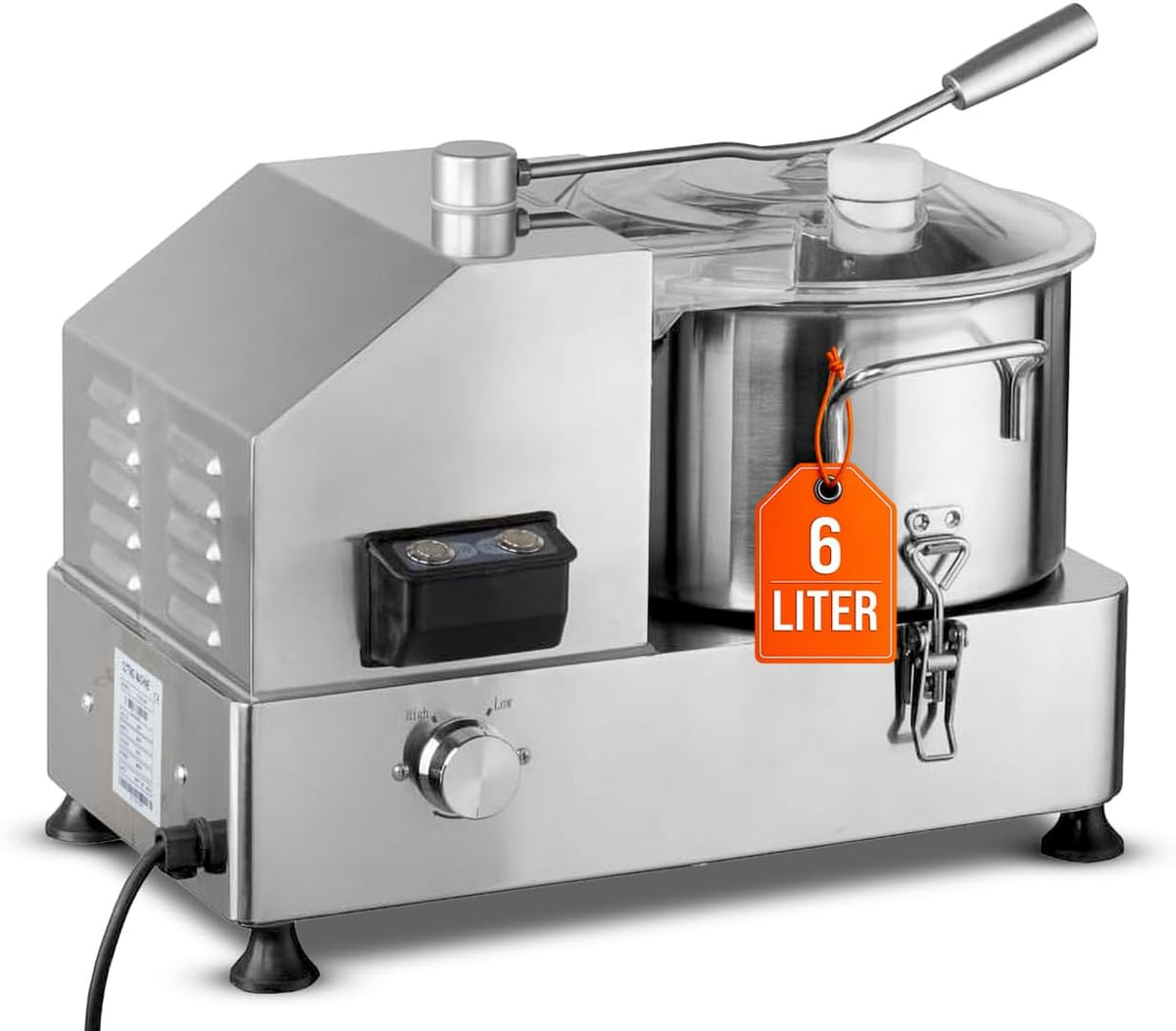 GastroHero Mandolines, 6 l, Argenté, Coupe-légumes en acier inoxydable CU-ECO6, Coupe-légumes professionnel pour gastronomie
