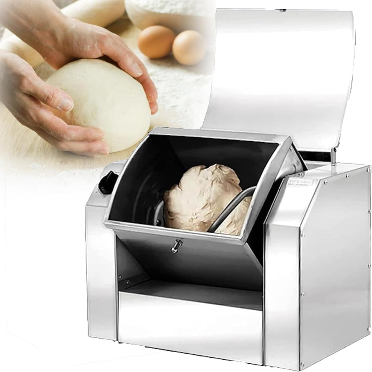 ylpddmm Batteurs sur socle, 1100 W, 5KG, 1500 W, acier inoxydable, Noir, Pétrin à pâte professionnel, pétrin à farine