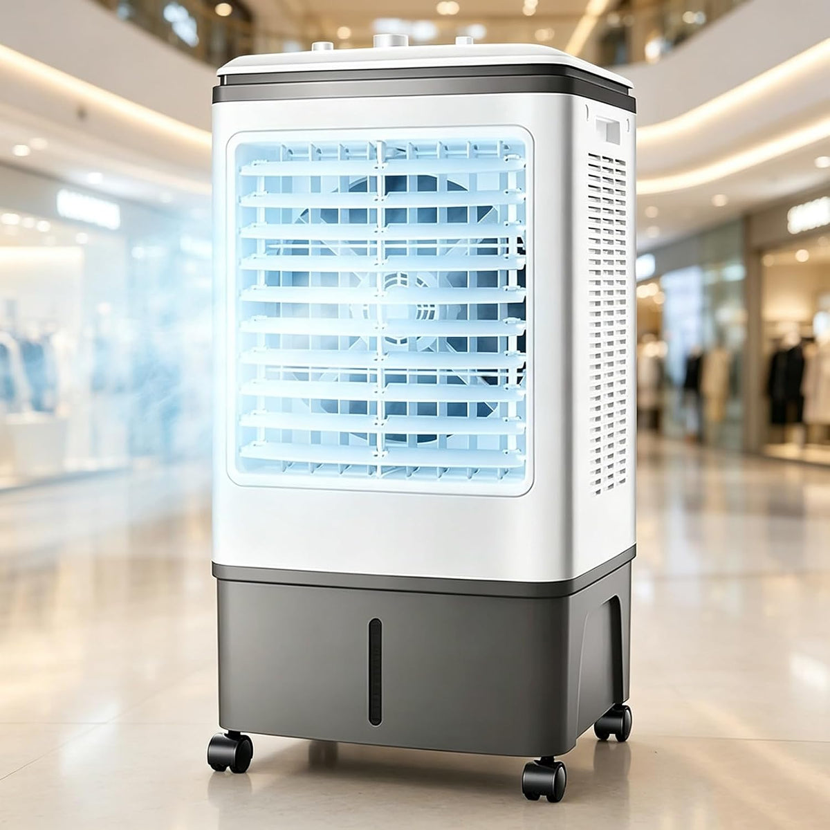 XGQXZWC rafraîchisseur d'air, 110-120 V, 17 L, Blanc, Refroidisseur d'air Évaporatif Commercial, Humidificateur Industriel
