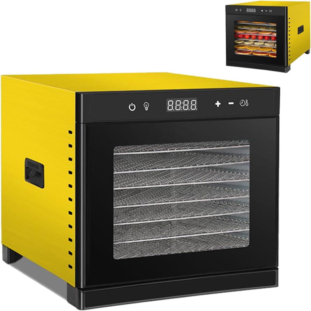 Générique déshydrateur alimentaire, 700 W, Argenté, professionnel 8 plateaux avec minuterie 24 h, en acier inoxydable