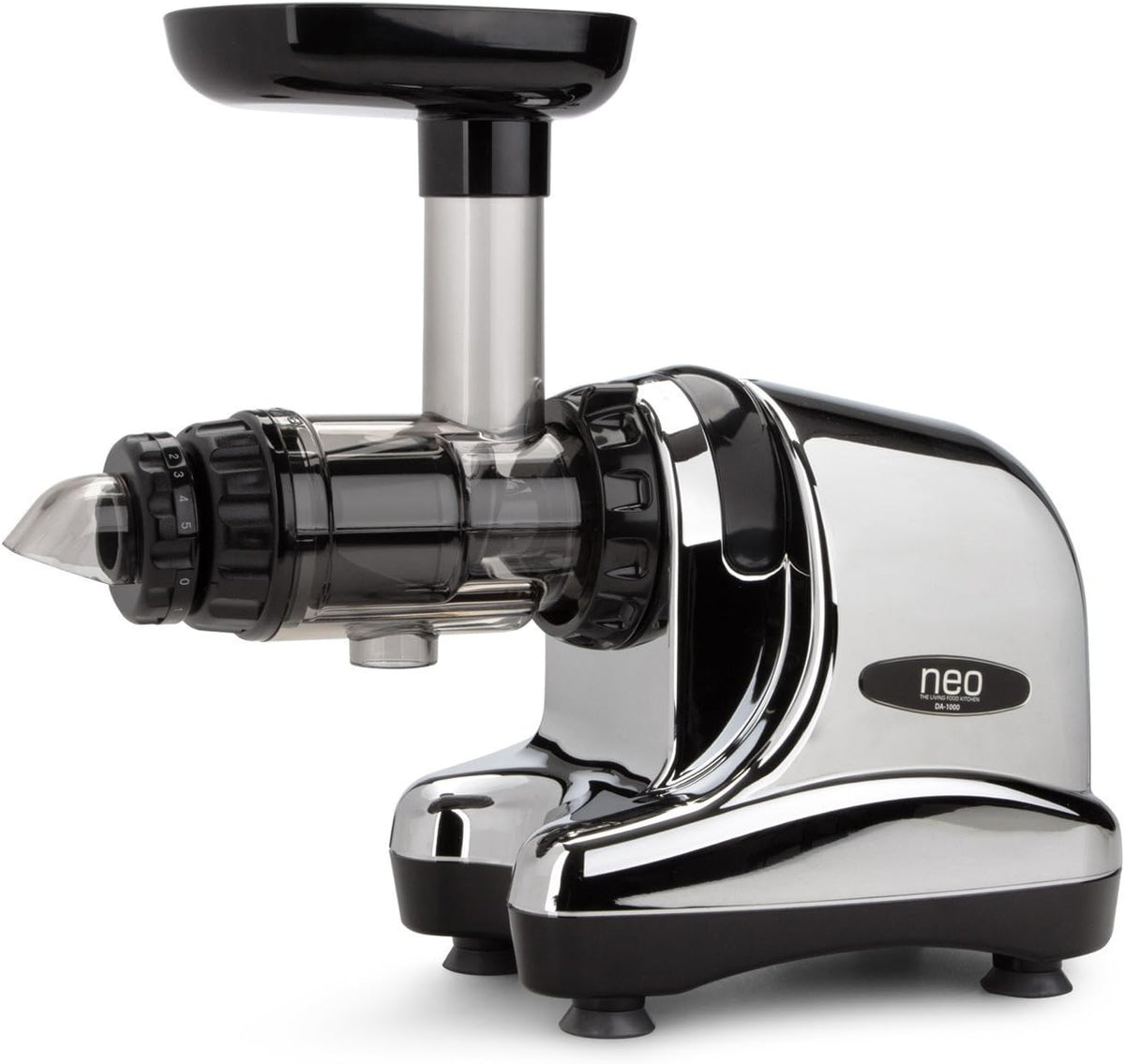 OSCAR centrifugeuse, Noir, Extracteur de jus Neo DA 1000 - Slow juicer, extraction lente à froid - couleur chrome