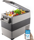 VEVOR réfrigérateur, 55 L / 58 pintes, 60 W, 12 / 24 V (CC), 110 - 240 V (CA), 55 L, 69x34,5x53,1 cm, Blanc, Glacière Électrique Voiture