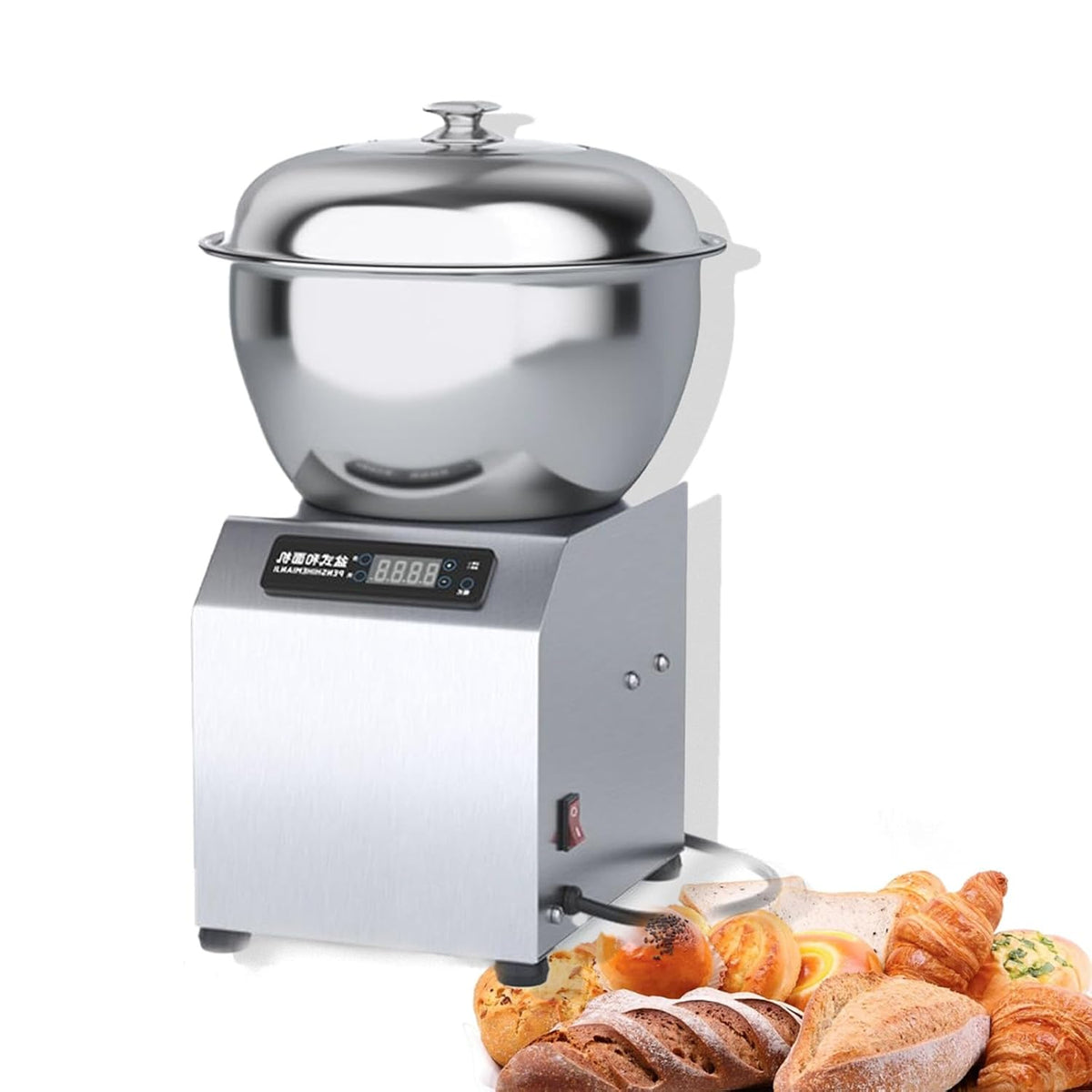 Lissontine Presses à pâte, 2 200 W, 110 V / 230 V, 2200w, 8 kg, Argenté, Pétrin électrique Professionnel, Batteur Lourd