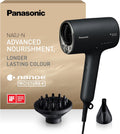 Panasonic Sèche-cheveux, 1600 W, Noir, EH-NA0J Nanoe MOISTURE+ Minéral Embout Concentrateur & Diffuseur, if Design Award 2023 Mode Chaud Froid