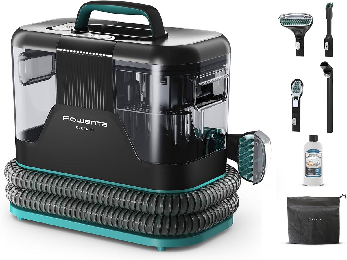 Rowenta nettoyeur de tapis, Bleu/Noir, - Clean It Shampouineuse Détacheur de Taches et - Bleu - Noir