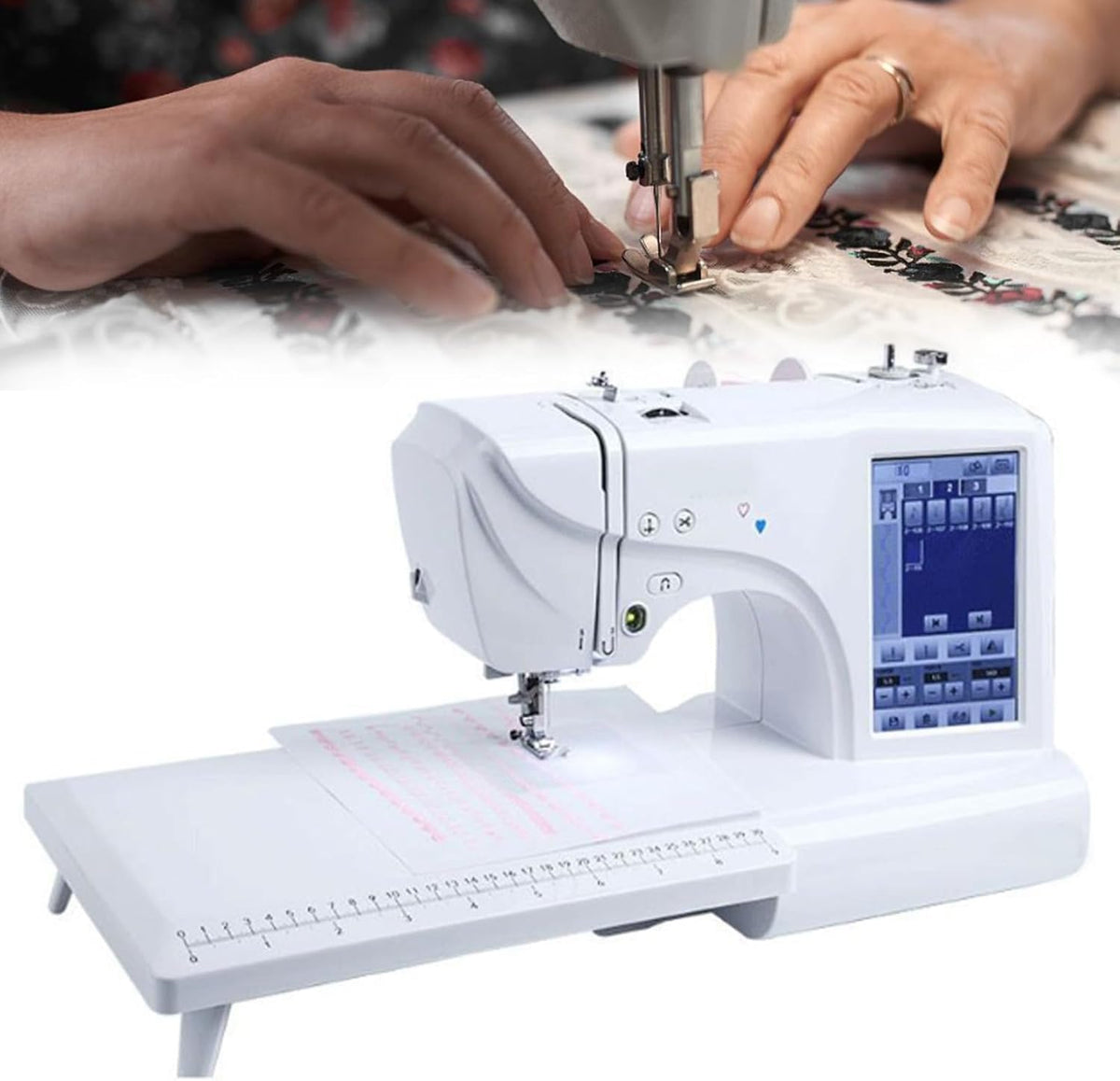 LSHFYV machine à coudre, 45 W, Corps en alliage d'aluminium + cadre en acier., Noir, Machine à Broder Automatique