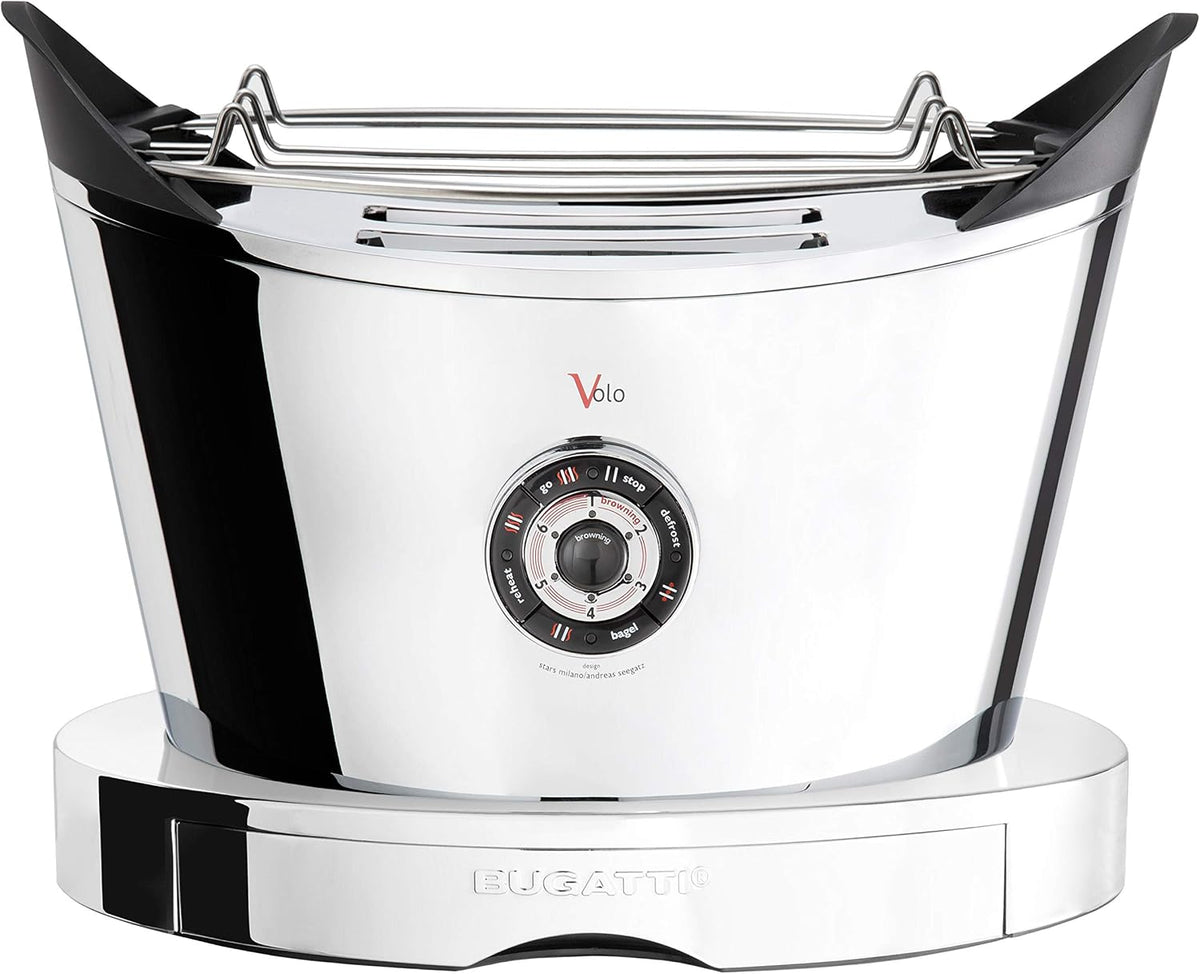 BUGATTI Grille-pains, 930 W, Argenté, Grille-Pain Électrique, 4 Fonctions, 6 Niveaux de Grillage, Design Innovant