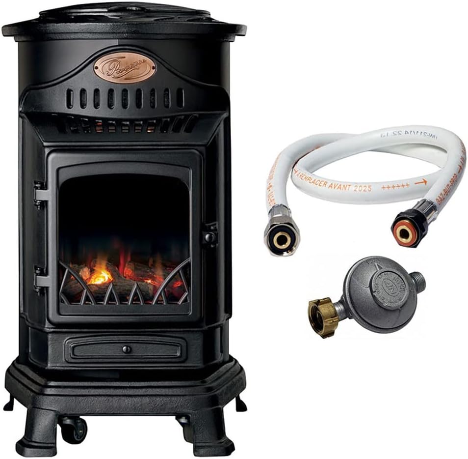 Universal Chauffage au gaz, 3,4KW, Noir, - Poêle à gaz Provence Fonte Véritable