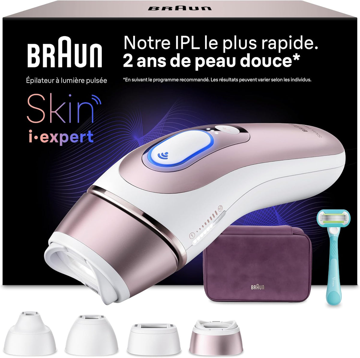 Braun épilateur à lumière pulsée, Marron/Blanc, Epilateur Lumiere Pulsee Intelligent Skin i·expert PL7431