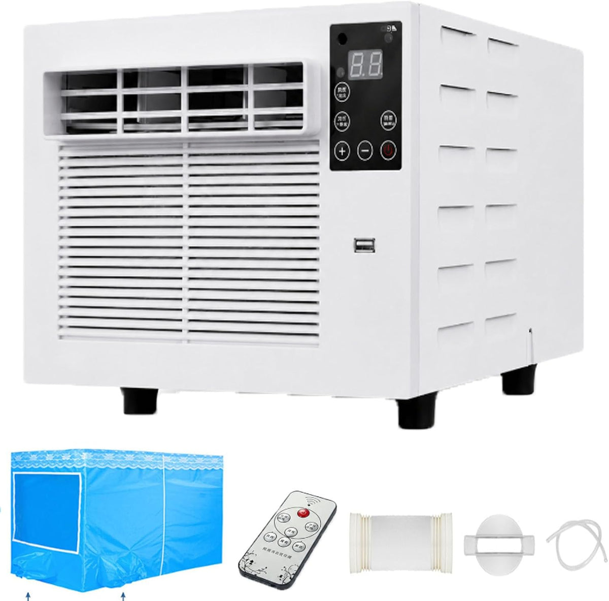 climatiseur portable ErShangMao, 460 x 285 x 230 mm, 280 W, 45 dB, 1876 Btu, 1.5M, Blanc, Climatiseur Mobile pour Tente