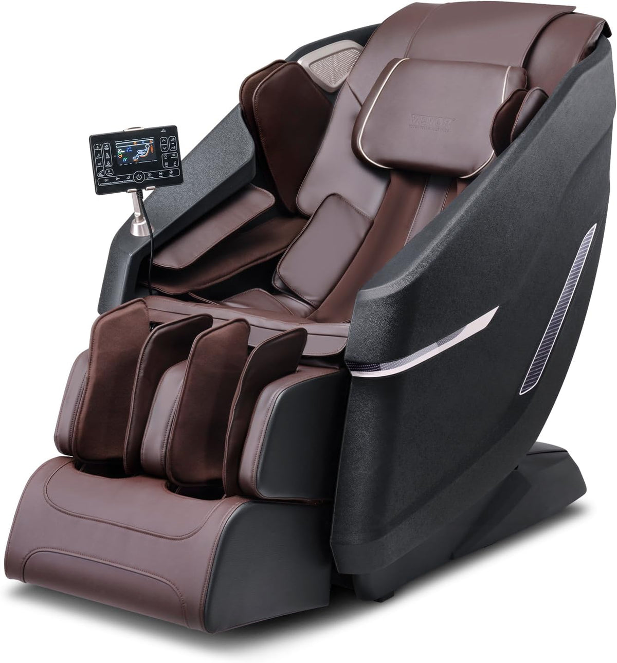 VEVOR appareil de massage, Noir, Fauteuil de Massage avec Piste SL Flexible, Masseur Shiatsu 3D Complet du Corps