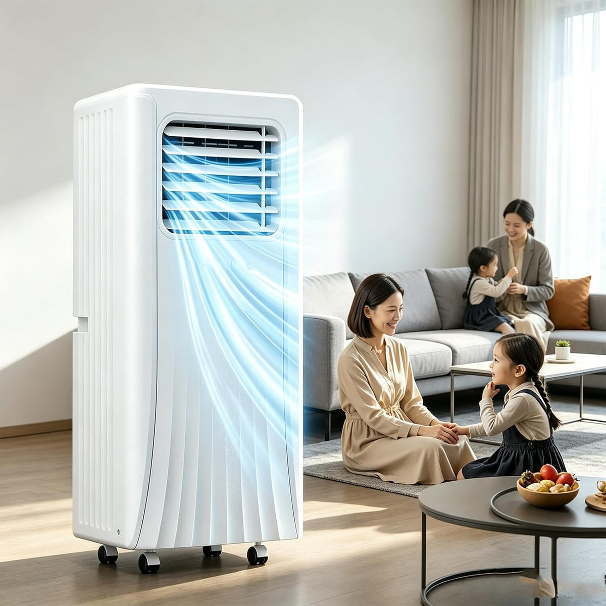 climatiseur portable LJCSSD, 330 × 280 × 680 mm, 000 BTU, 12000 BTU, Blanc, Ventilateur de Refroidissement avec déshumidificateur