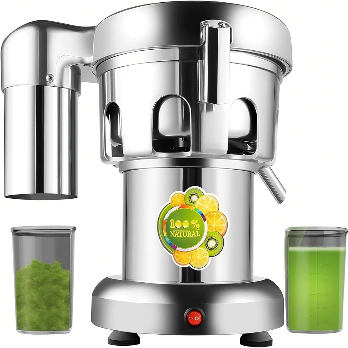 CYMYYDS presse-agrumes, 25 x 40 x 35 cm, 370 W, 220 V/110 V, Argenté, Extracteur De Jus Professionnel, électrique pour Fruits Et Légumes