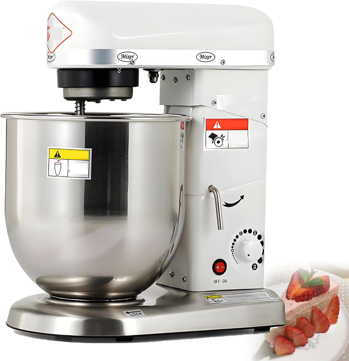 DNEPEI robot pâtissier, 5 L/7 L/10 L, 350 W/500 W/500 W, 5 L, 7 L, 10 L, Acier inoxydable, Argenté, Professionnel