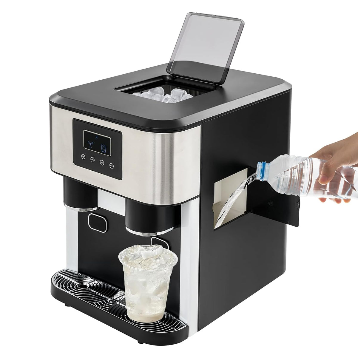 CHAPINGNI machine à glaçons, 34 x 45,5 x 45,5 cm., 600 g., 120-180 W., 220-240 V/50 Hz., ABS, acier inoxydable., noir