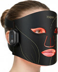 XSSNVV Masques, Rouge, Masque LED Visage Sans Fil avec Refroidissement, 4 Modes Masque Luminothérapie Lumière & Infra 850 nm