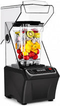 SHUMIAO blender, 2000 W, 2 L, 000 TR/Min, Noir, Silencieux, Capot Anti-Bruit PC, Mixeur Professionnel pour Smoothies