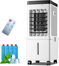 Rafraichisseur bureau, 15 L, Blanc, d'Air Silencieux avec Réservoir Amovible, Oscillation 120°, 3 Vitesses