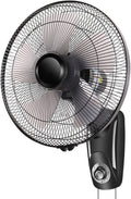 SFNIOKFG Ventilateurs muraux, Noir, Ventilateur Mural Industriel oscillant réglable, Ventilateur Mural réglable à 3 Vitesses