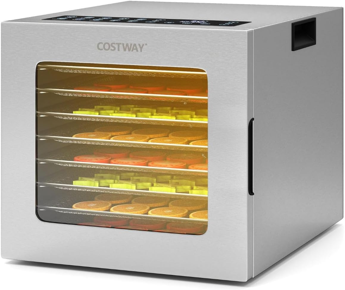 Helloshop26 déshydrateur alimentaire, 850 W, 230 V, 40,5 x 33 x 31 cm, Argent