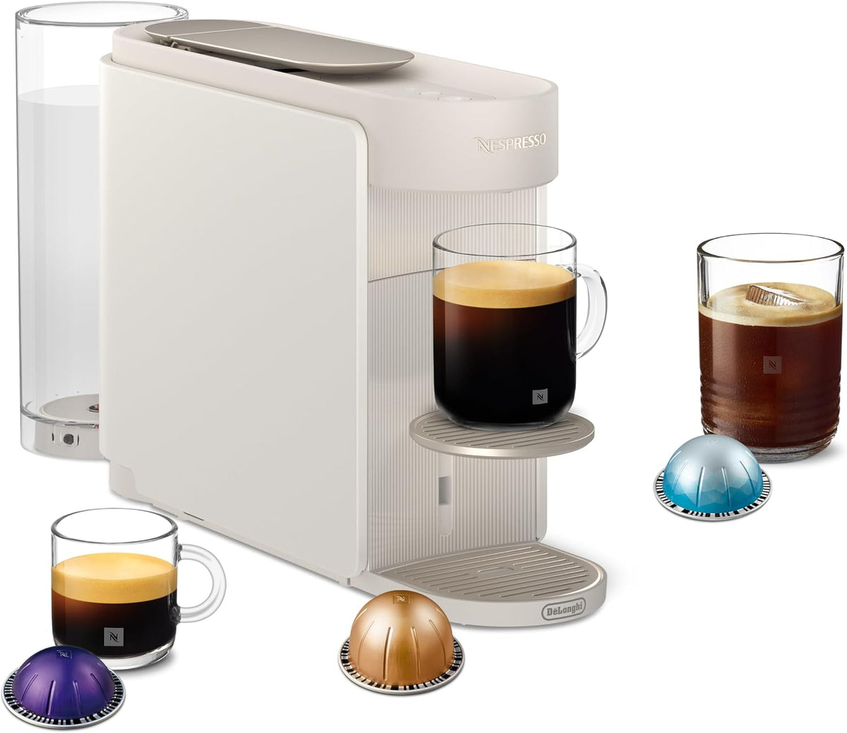 Nespresso machine à café, 1,4 L, Blanc, De'Longhi Vertuo Up - à Capsules avec 7 Formats de Tasse, Technologie Centrifusion